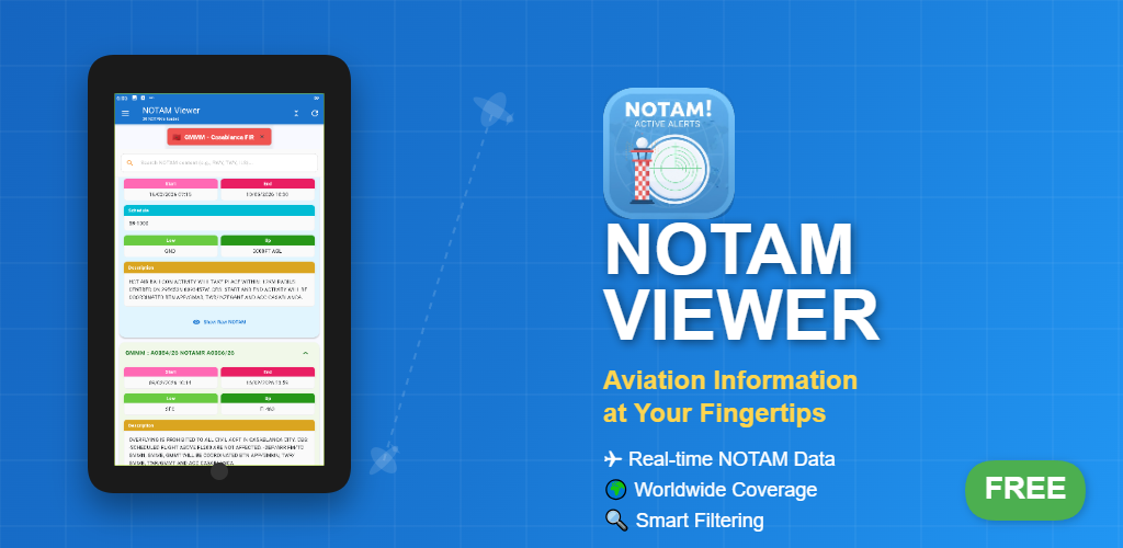 NOTAM Viewer Mobile App for Android